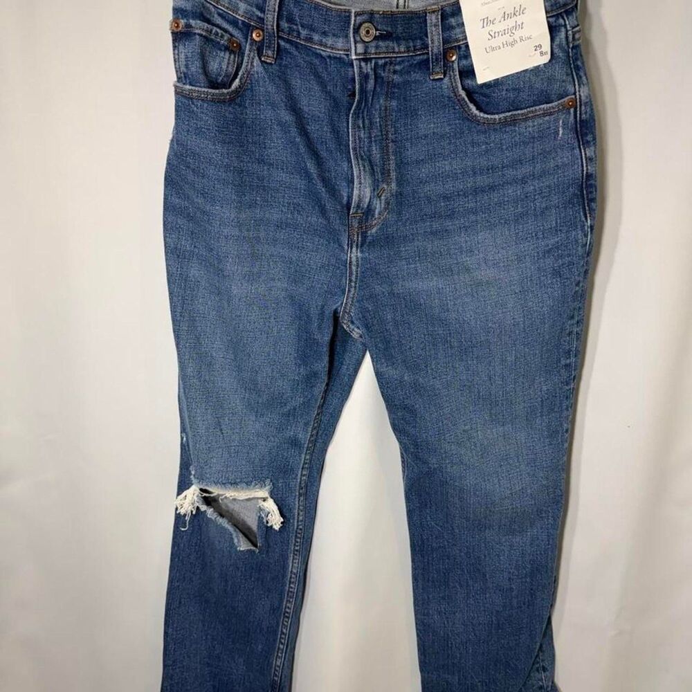 Abercrombie-fitch Women's Blue and Navy Jeans